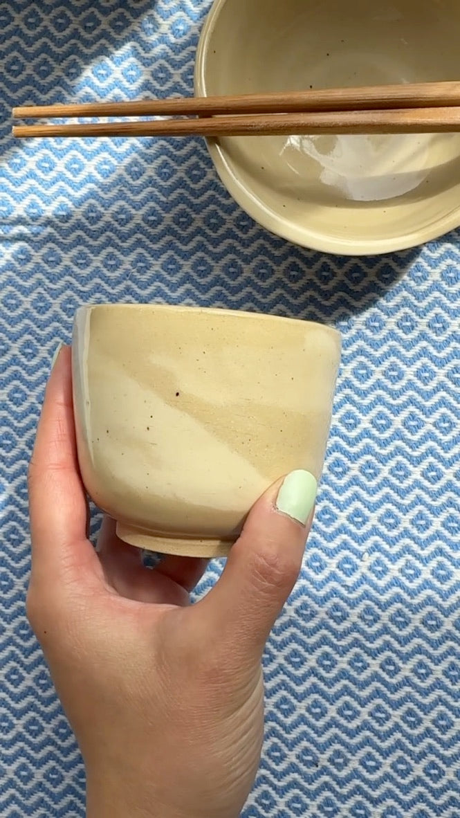 Marbled Bowl & Tea Cup Set