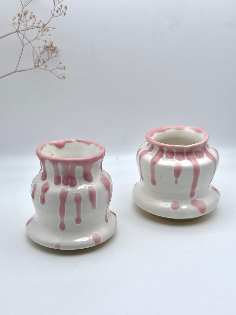 Bubblegum drip candle holders