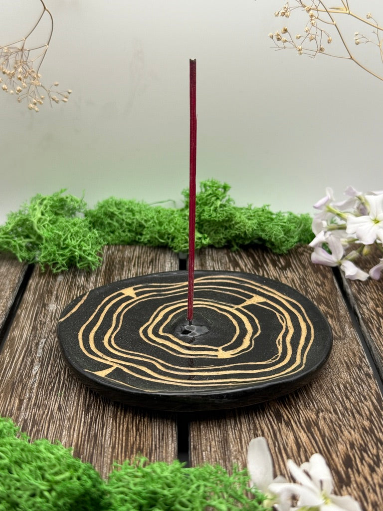 "Wood" incense holder
