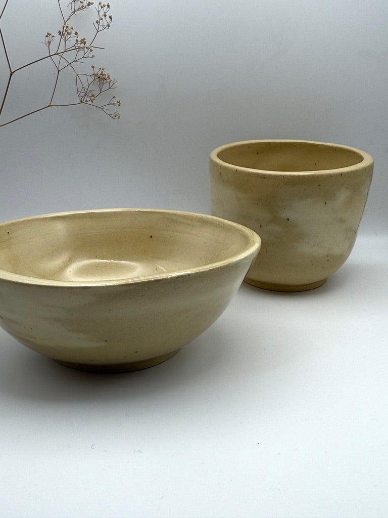 Marbled Bowl & Tea Cup Set
